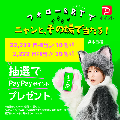 LINEMO（ラインモ）の本田猫と遊ぼう！ Twitter キャンペーン