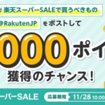 楽天ポイントがその場で当たる「楽天スーパーSALEで買うべきもの」X懸賞