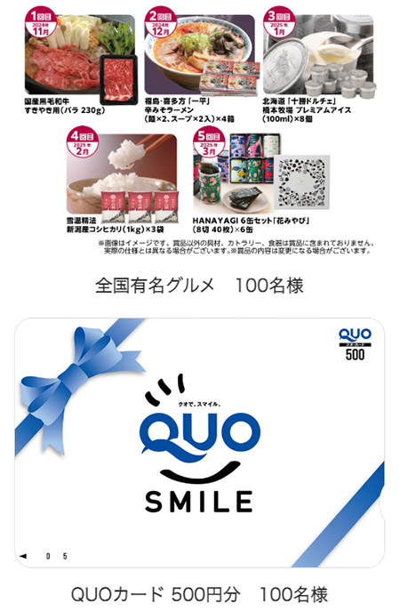 全国有名グルメ、QUOカード500円分