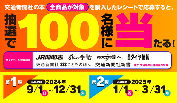 交通新聞社 鉄道＆旅ブックフェスタ2024-2025 鉄道グッズプレゼントキャンペーン