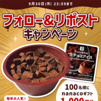 セブンイレブン「生チョコアイス」発売記念nanacoギフトが当たるフォロー＆リポストキャンペーン