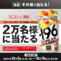 ー196ストロングゼロ〈ダブル完熟梅〉350ml缶が2万名様に当たるキャンペーン