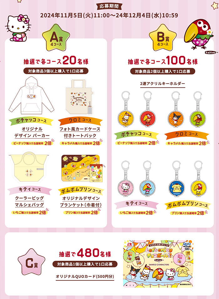 チョコボール×サンリオキャラクターズ オリジナルグッズ