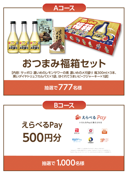 おつまみ福箱セット、えらべるPay 500円分