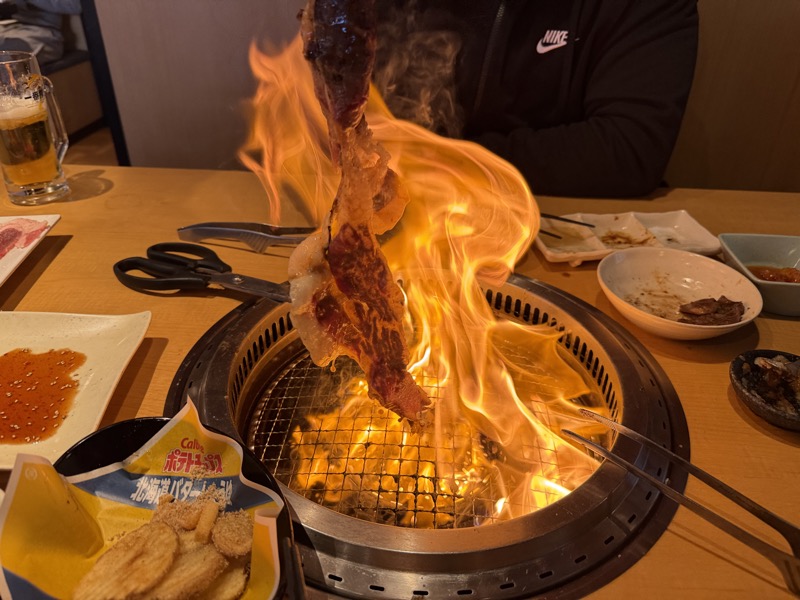 ドでか！ロース 燃え上がる炎