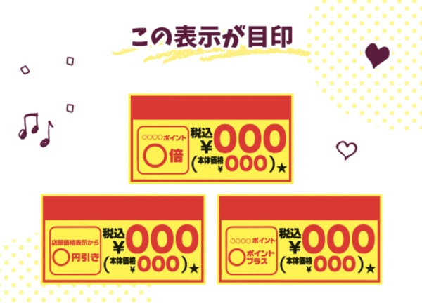 対象商品の目印