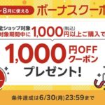 楽天市場 実質無料！1,000円OFFクーポン全員プレゼント