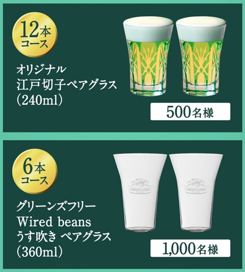 江戸切子ペアグラス、Wired beans うす吹き ペアグラス