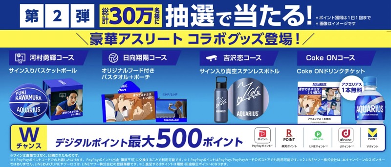 コカ･コーラ アクエリアス 総計30万名様に抽選で当たる！キャンペーン