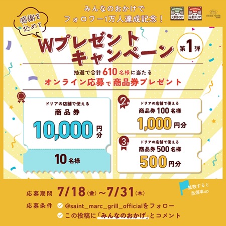 神戸元町ドリア商品券最大1万円が当たる！神戸元町ドリアのキャンペーン