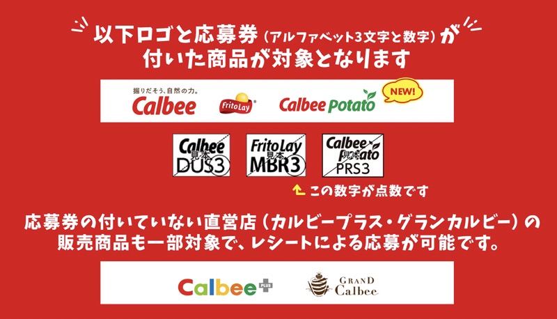 応募券付きカルビー対象商品