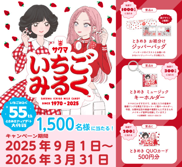 サクマ製菓 サクマいちごみるく 55th ときめきアップデート大作戦