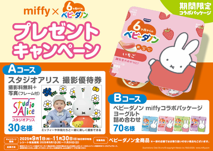 ダノンジャパン miffy×ベビーダノンプレゼントキャンペーン
