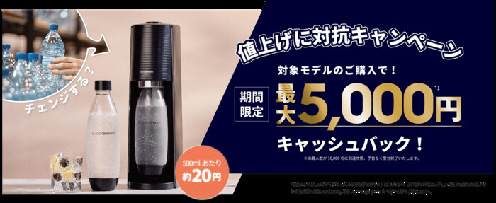 ソーダストリーム 値上げに対抗キャンペーン