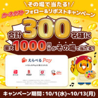 えらべるPayがその場で当たる！カーネクストのXキャンペーン
