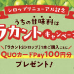 サラヤ ラカントSシロップQUOカードPay100円分必ずもらえる！