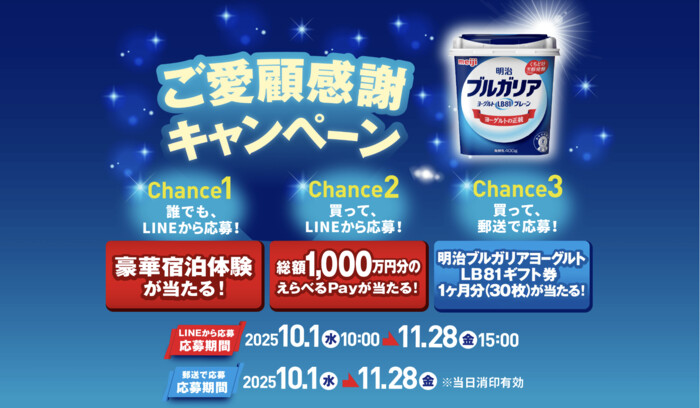 明治ブルガリアヨーグルト ご愛顧感謝キャンペーン
