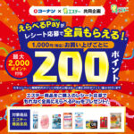コーナン×エステー えらべるPay200ポイントがレシート応募で全員もらえる！キャンペーン