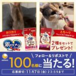 ユニ・チャーム ユニ・チャーム公式X開設記念 第3弾 ねこちゃんおやつ2種 プレゼントキャンペーン