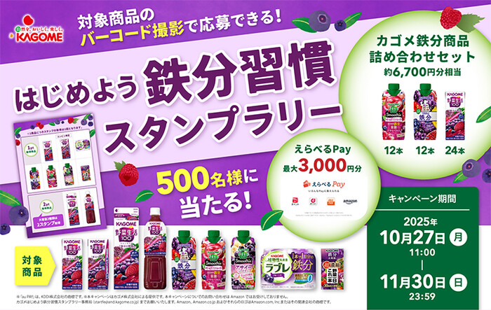 カゴメ はじめよう鉄分習慣スタンプラリーキャンペーン