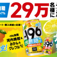 サントリー －196大満足無糖限定品を買ってダブルレモンが当たる！キャンペーン