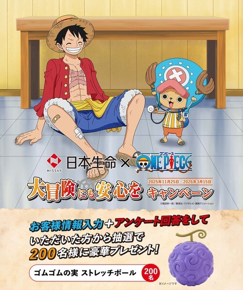 ゴムゴムの実 ストレッチボールが当たる！日本生命のLINEプレゼントキャンペーン