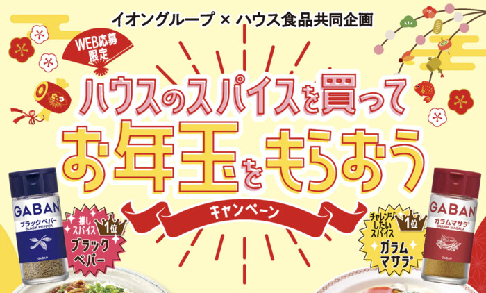 イオングループ×ハウス食品 【全国エリア】ハウスのスパイスを買ってお年玉をもらおうキャンペーン