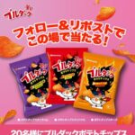 ブルダックポテトチップス3種セットがその場で当たる！ブルダック 三養ジャパンのXプレゼントキャンペーン