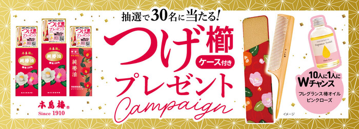 三宝 本島椿　つげ櫛（ケース付き）プレゼントキャンペーン