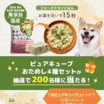 犬用 フリーズドライドッグフード ピュアキューブ おためし4種セットが当たる!日本ペットフードのXプレゼントキャンペーン