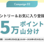 楽天ポイント5万円分山分けが当たる!楽天市場のプレゼントキャンペーン