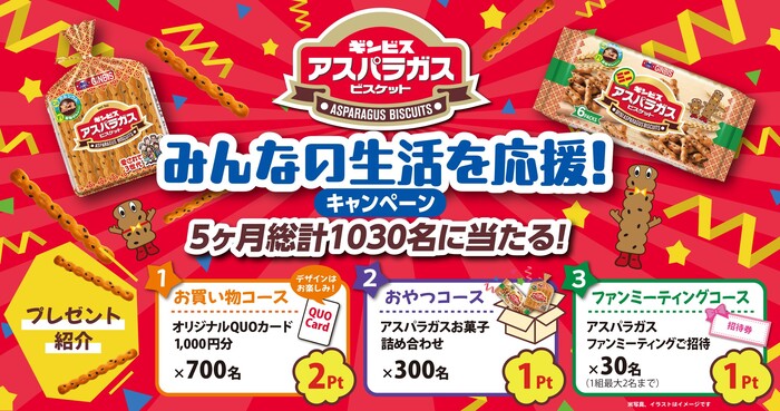 ギンビス 5ヶ月連続総計1,030様に当たる！みんなの生活を応援！キャンペーン