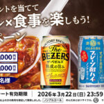 サントリー デジタルポイントを当ててノンアル×食事を楽しもう！キャンペーン