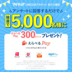 えらべるPay300ポイントが当たる！マイティアのLINEプレゼントキャンペーン