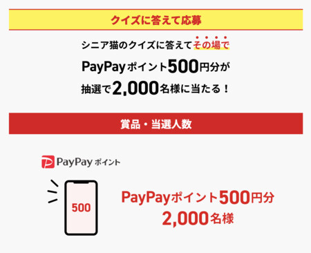 PayPayポイント500円分がその場で当たる!ロイヤルカナンのプレゼントキャンペーン