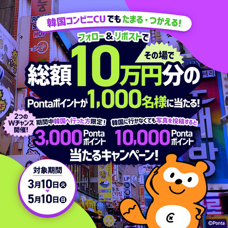 Pontaポイント100円分がその場で当たる！Ponta×海外旅行のXプレゼントキャンペーン