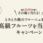 キリンビバレッジ 自販機限定発売 とろとろ桃のフルーニュを買って高級フルーツを当てよう！キャンペーン