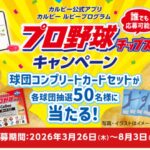 球団コンプリートカードセットが当たる カルビーのプロ野球チップスキャンペーン