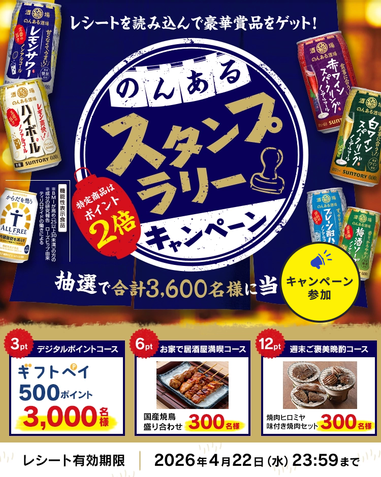 サントリー のんあるスタンプラリーキャンペーン