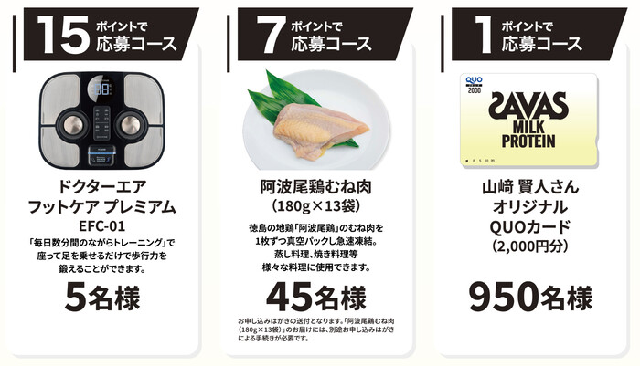 山崎賢人QUOカード 2,000円分、ドクターエア フットケア プレミアムなど