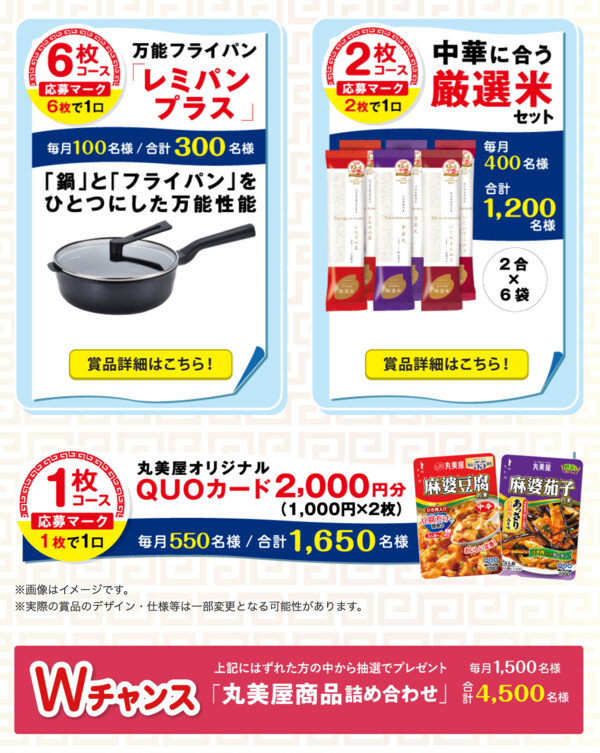 レミパン、QUOカード2,000円分など