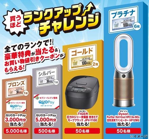 セブンイレブン アプリ限定 買うほどランクアップチャレンジ
