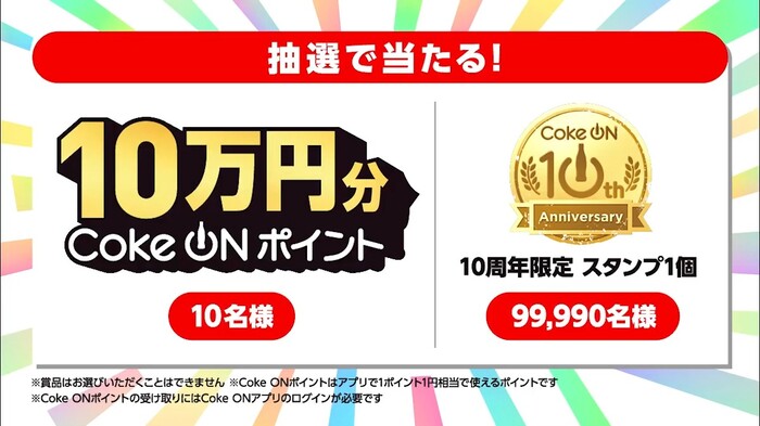 コカ・コーラ コークオン10周年ありがとう大抽選会