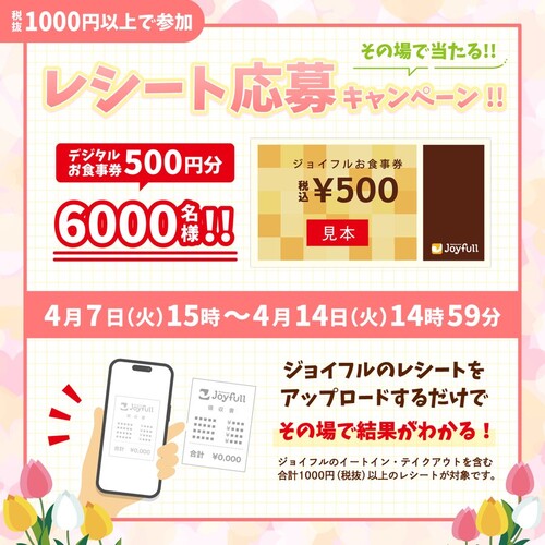 ジョイフル レシート応募キャンペーン