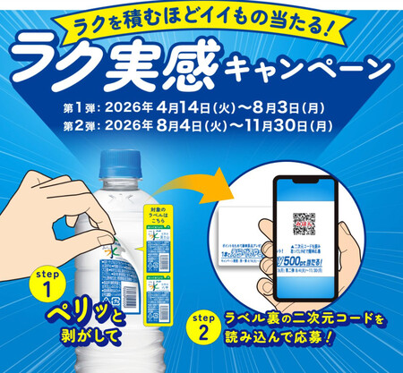 アサヒ飲料 アサヒ おいしい水 天然水 ラクを積むほどイイもの当たる!ラク実感キャンペーン