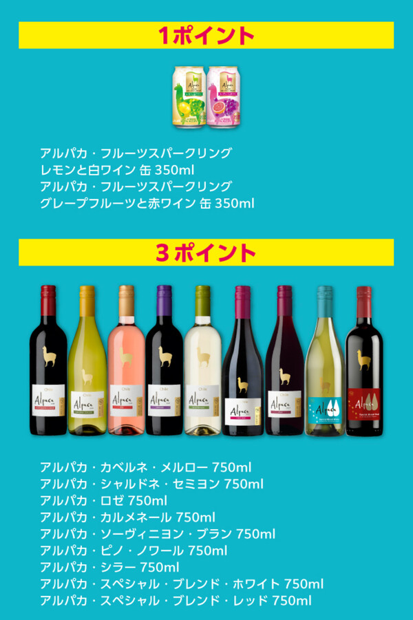 アルパカ ワイン 対象商品1