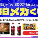 肉ギフト5,000円分などその場で当たる スマートニュース 毎日メガくじ