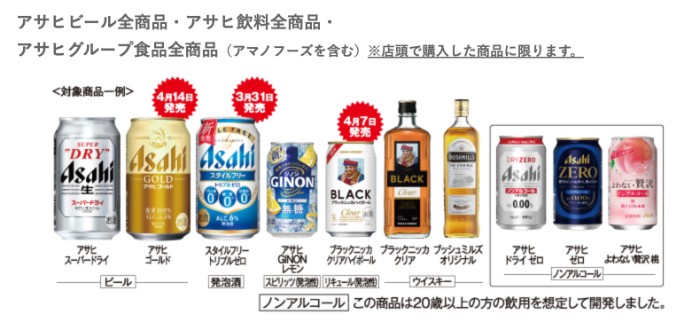 アサヒビール・アサヒ飲料・ アサヒグループ食品 全商品