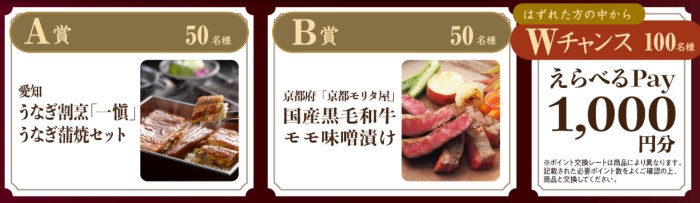 うなぎ蒲焼セット、えらべるPay1,000円分など
