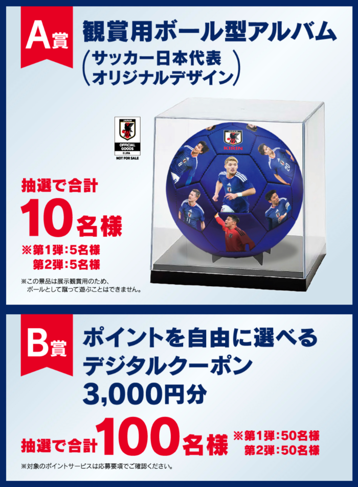サッカー日本代表 観賞用ボール型アルバム、デジタルクーポン3,000円分